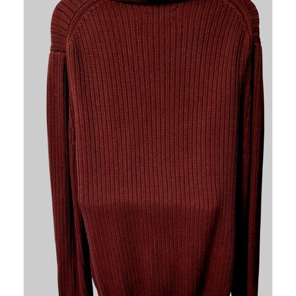 Duluth Trading Co Men's Brigadier Shawl Collar Sweater L Tall Burgundy Preppy - Picture 4 of 10
